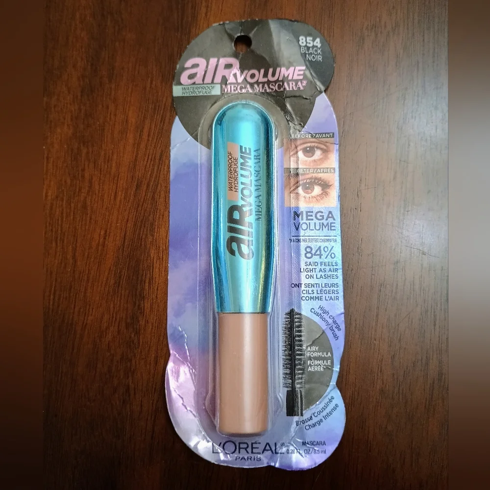 L'Oreal Paris Air Volume, Waterproof Mega Volume Mascara, 854 Black